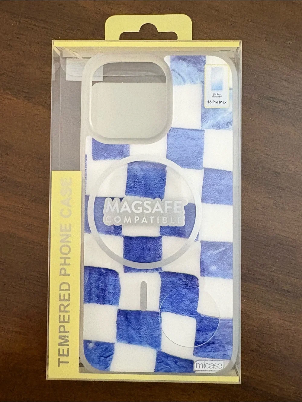 MagSafe Compatible Blue Checkered iPhone 16 pro max Case new